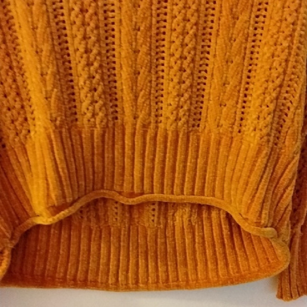 Women's Orange Cable Knit Sweater - Picture 4 of 4